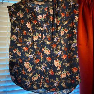 FLORAL SLEEVELESS BLOUSE